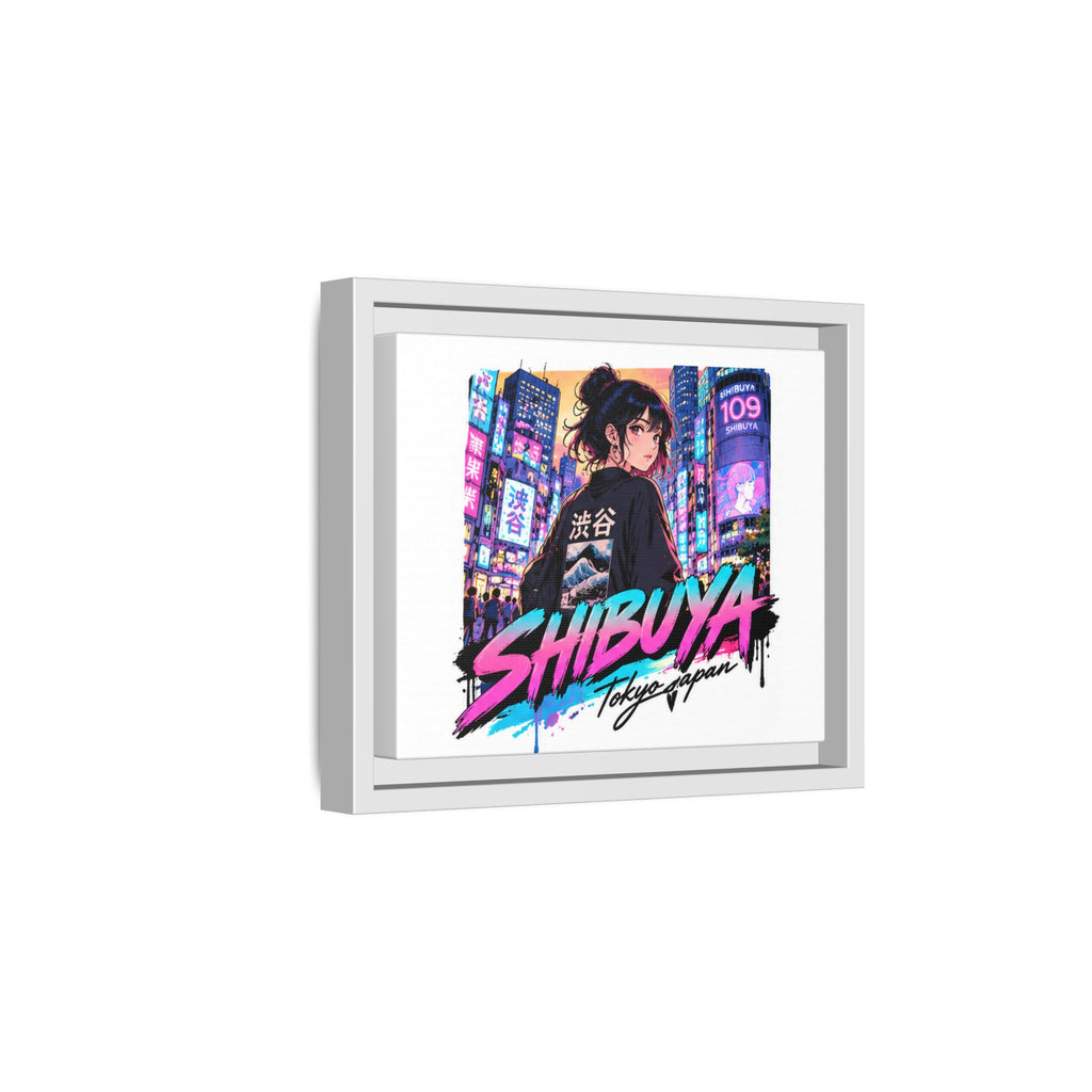Shibuya Sky 5 City Pop Tokyo Anime Girl Matte Framed Canvas Print
