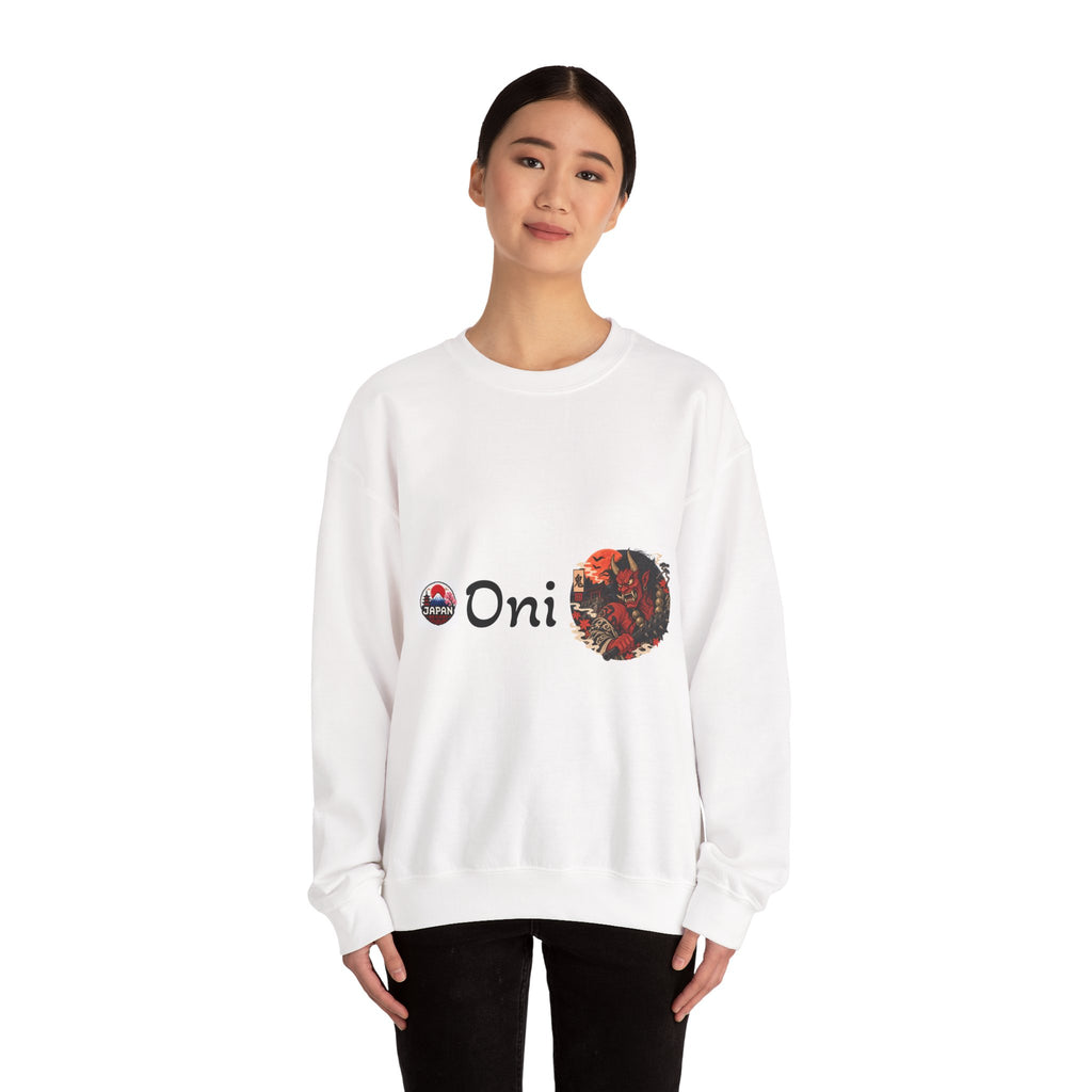 Oni Japanese Demon Yokai Halloween Illustration Sweatshirt | Mythical Yokai Crewneck