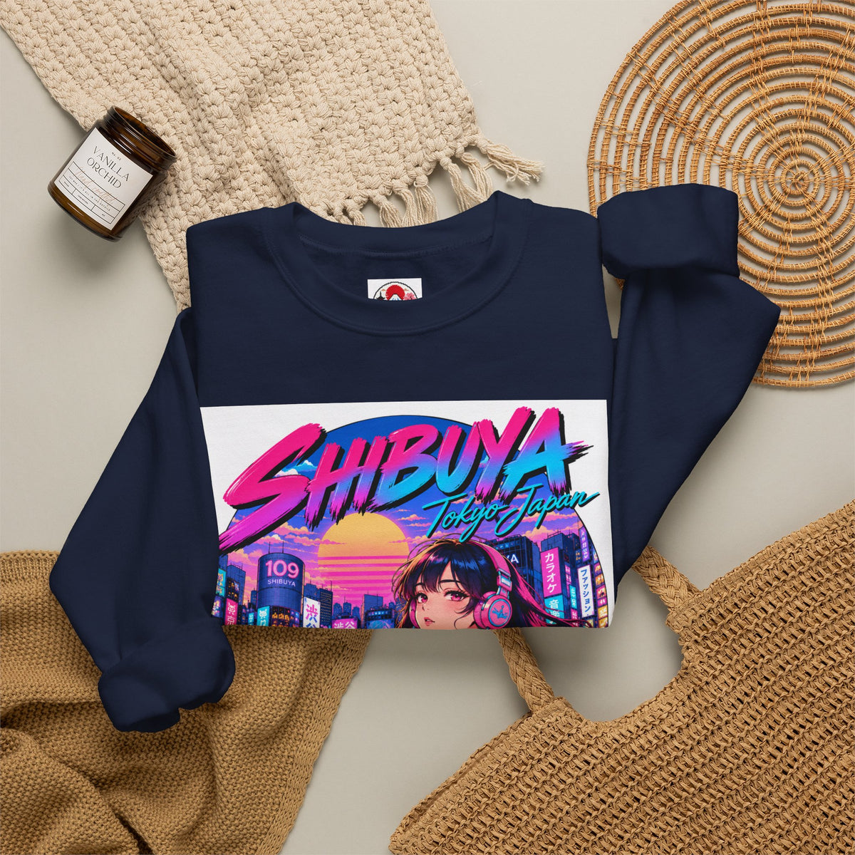 Shibuya Sky 1 City Pop Neon Anime Crewneck Sweatshirt