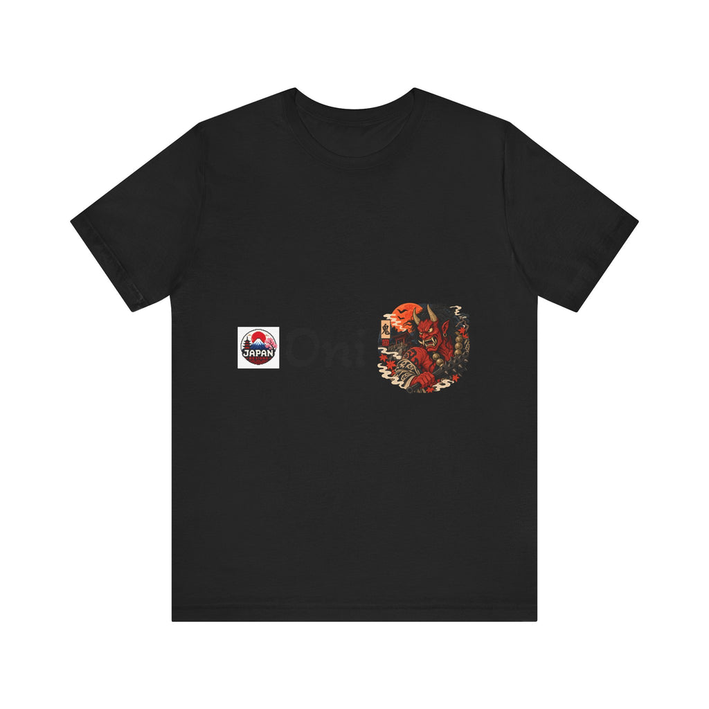 Oni Japanese Demon Yokai Halloween Illustration T-Shirt | Samurai Mask Graphic