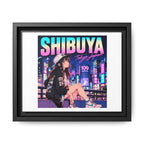 Shibuya Sky 3 City Pop Tokyo Anime Girl Matte Framed Canvas Print
