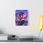 Harajuku Style 11 Neon City Tokyo Anime Girl Matte Canvas Wall Art