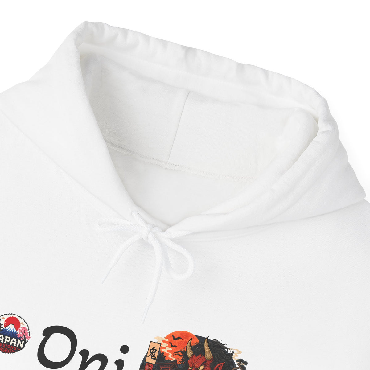 Oni Red Mask Yokai Halloween Art Hoodie | Japanese Demon Illustration