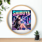 Shibuya Sky 3 City Pop Neon Anime Wall Clock — Retro Tokyo Sunset Design