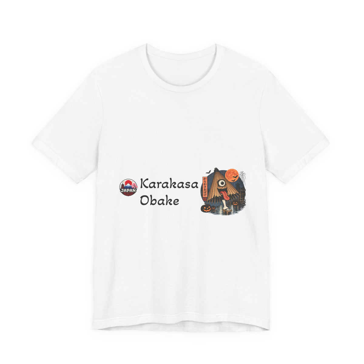 Karakasa Obake Halloween Illustration T-Shirt | Japanese Yokai Umbrella Design