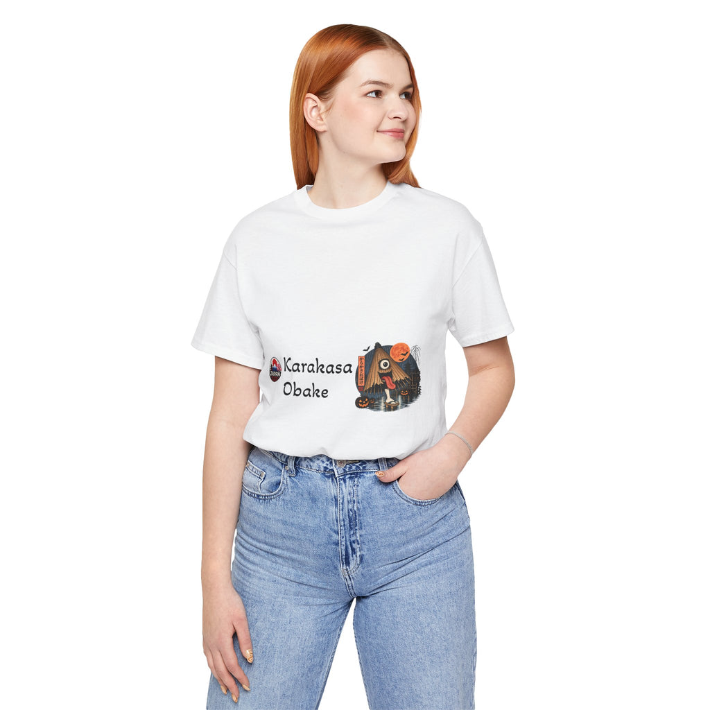 Karakasa Obake Halloween Illustration T-Shirt | Japanese Yokai Umbrella Design