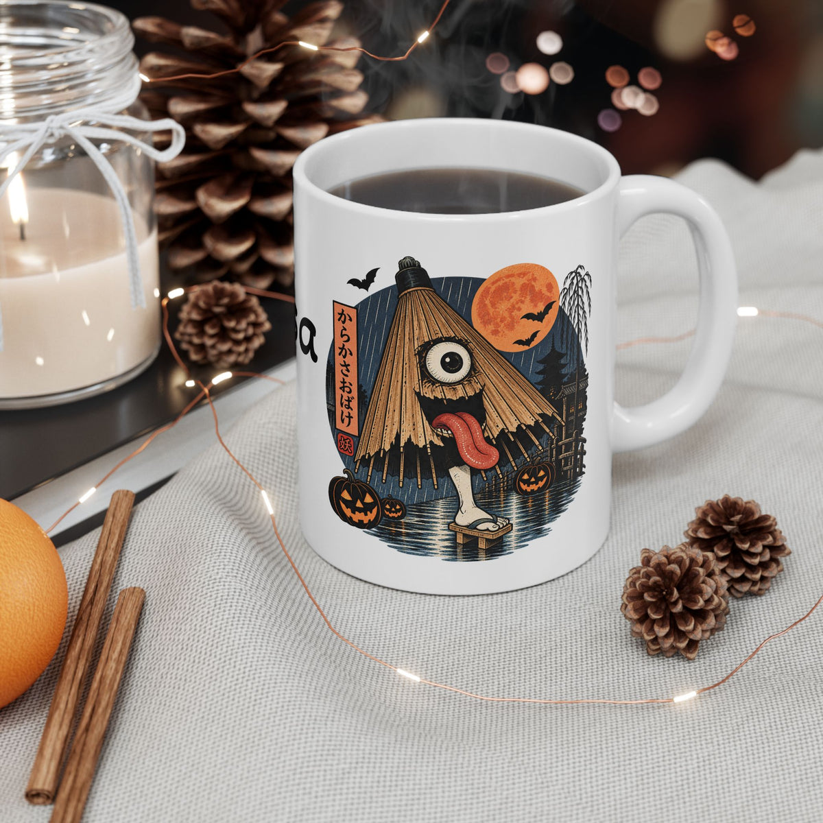 Karakasabake Yokai Illustration Mug | Japan Halloween Ceramic Mug