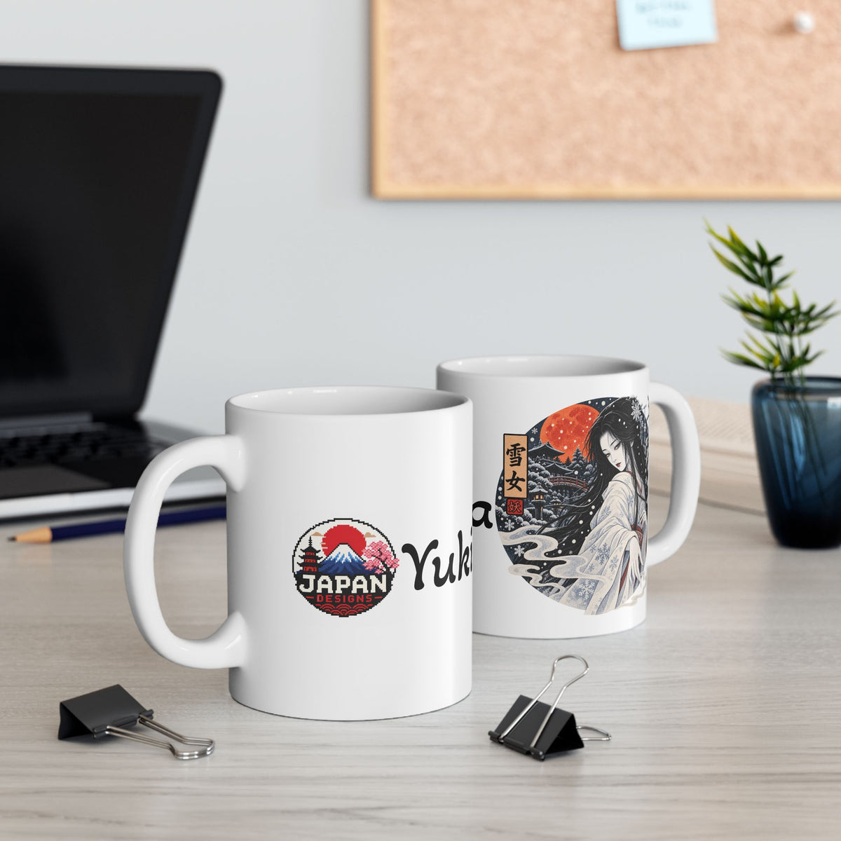 Snow Woman Japanese Ghost Halloween Geisha illustration Mug | Japanese Ukiyo-e style ceramic mug