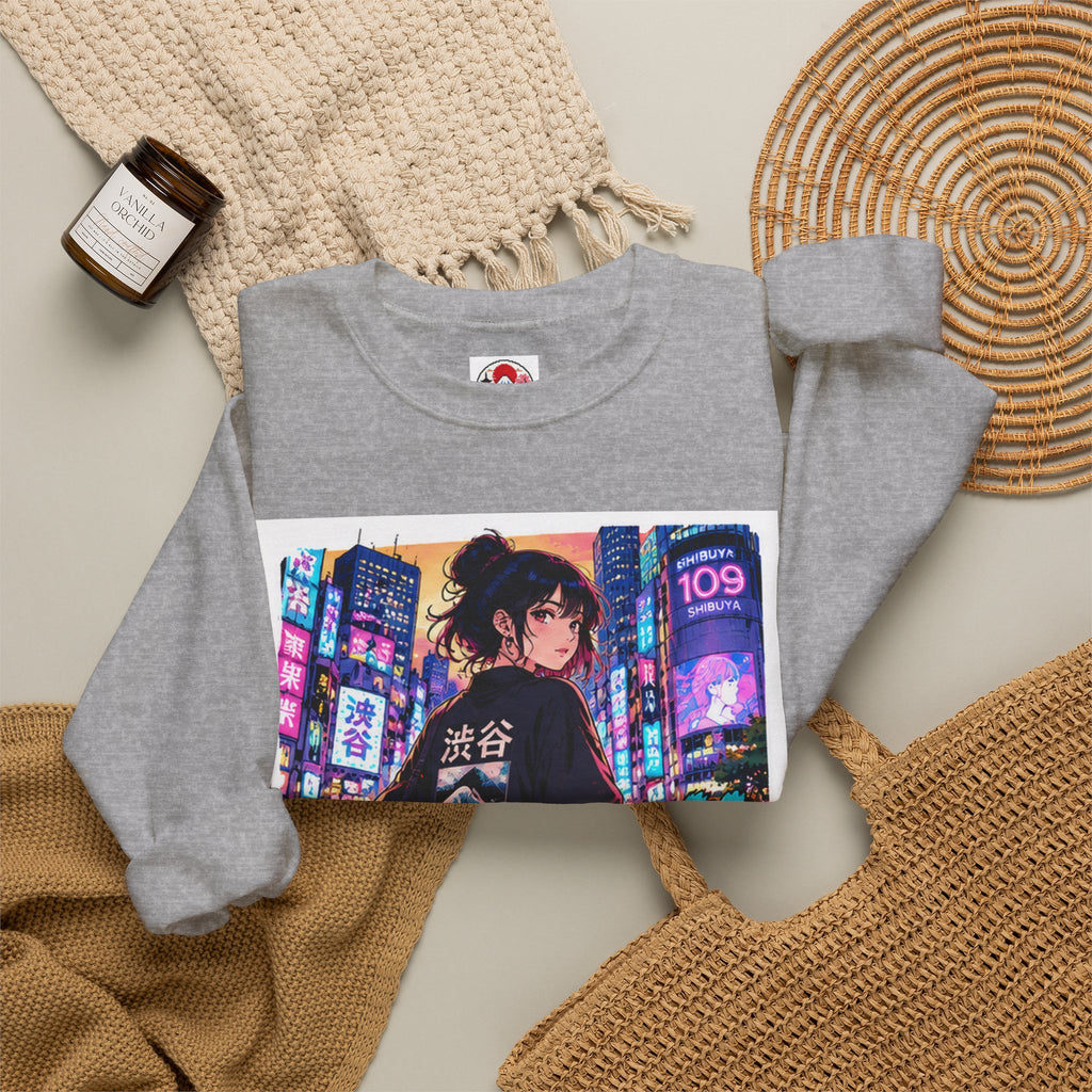Shibuya Sky 5 Tokyo Neon Anime Crewneck Sweatshirt