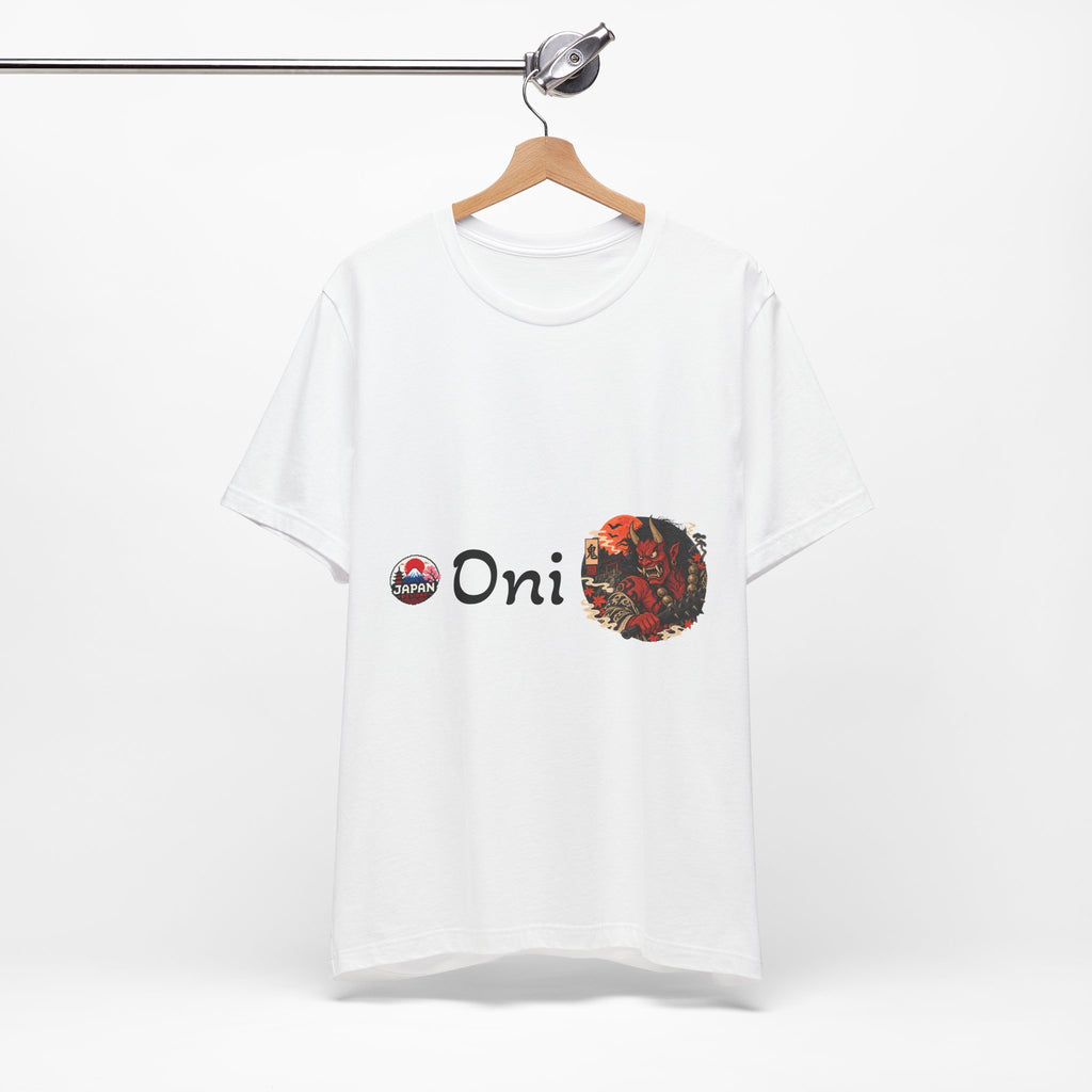 Oni Japanese Demon Yokai Halloween Illustration T-Shirt | Samurai Mask Graphic