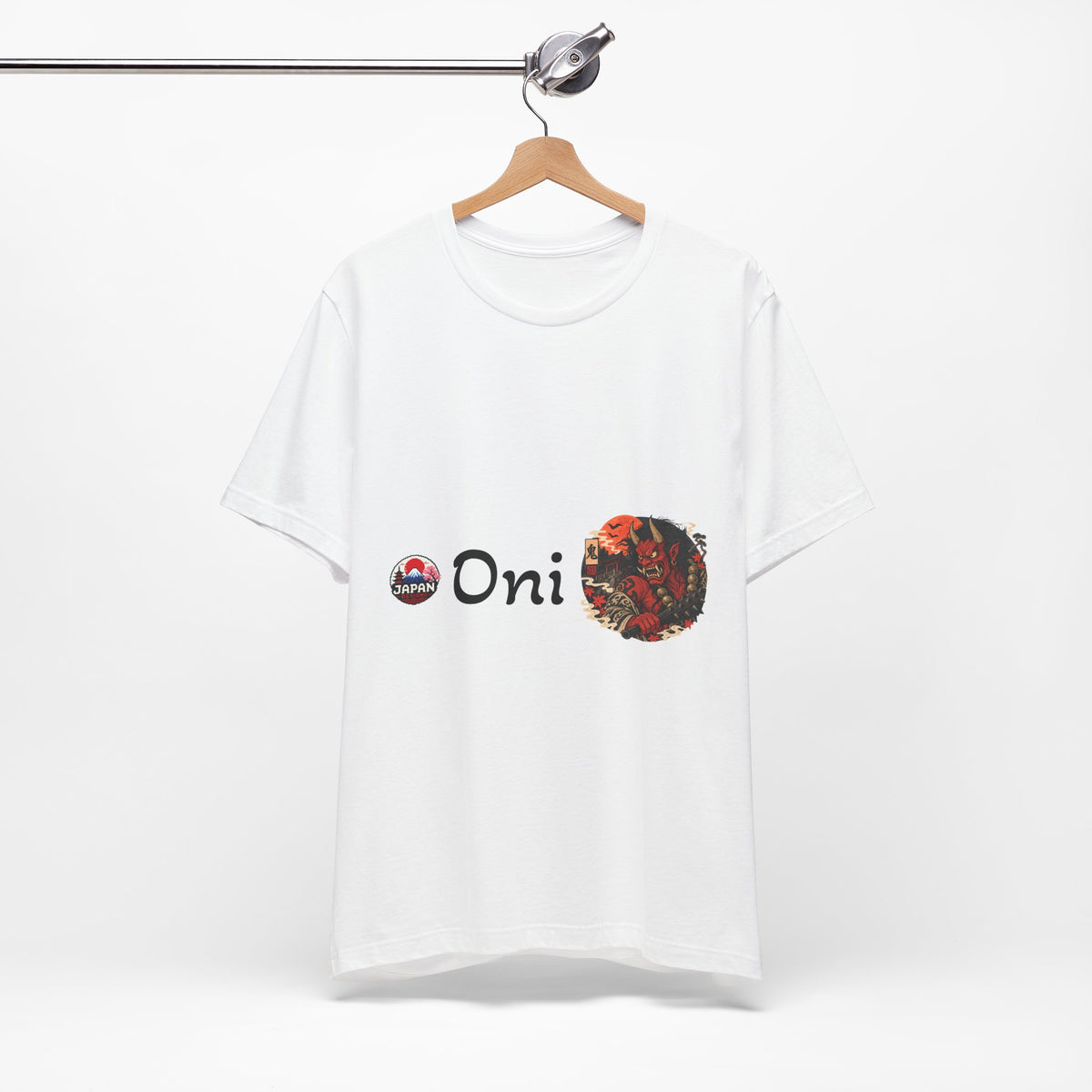 Oni Japanese Demon Yokai Halloween Illustration T-Shirt | Samurai Mask Graphic