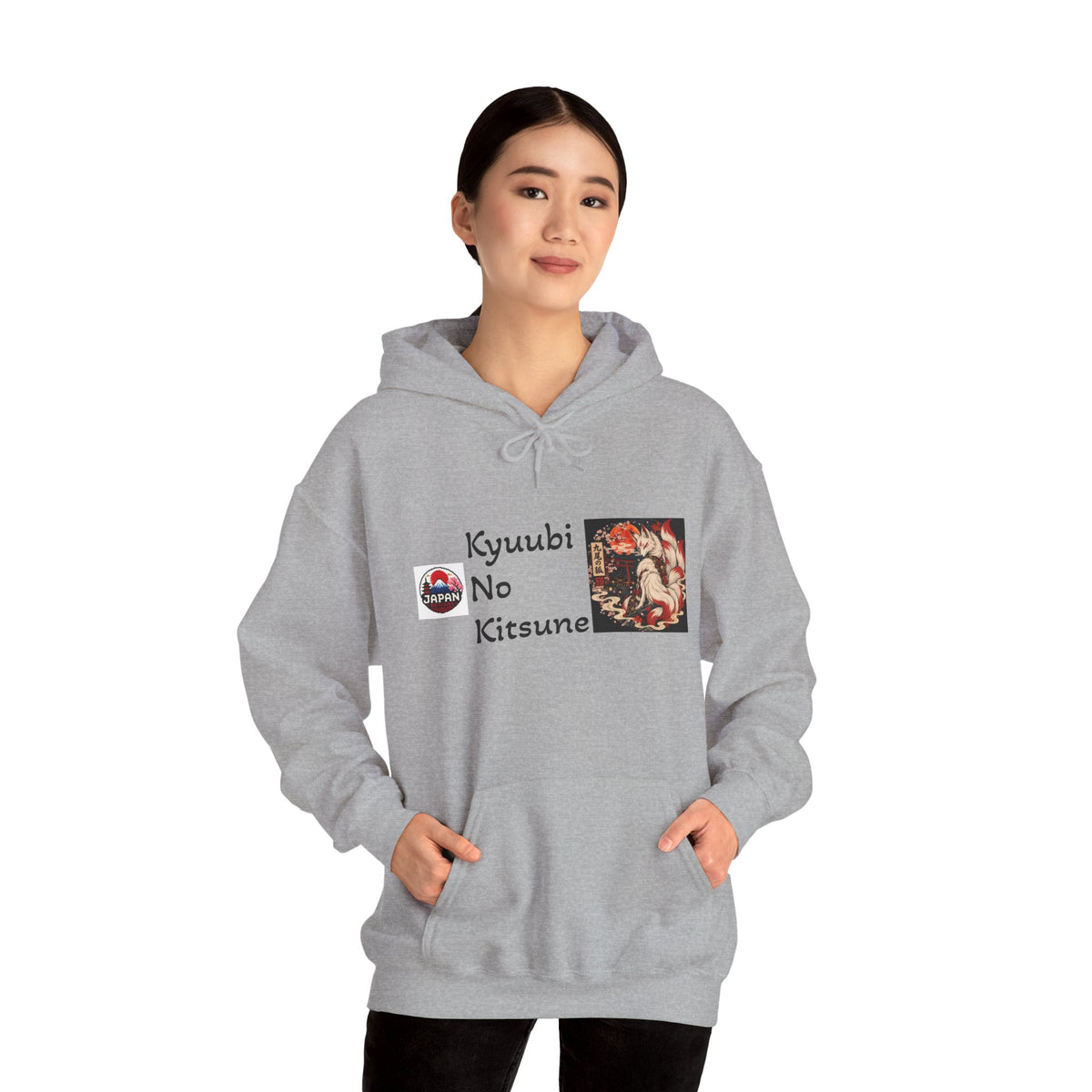 Japanese Fox Spirit Yokai Halloween Hoodie | Kyuubi No Kitsune Illustration