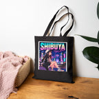Shibuya Sky 3 Tokyo Neon City Tote Bag — Anime Aesthetic Canvas Shopper