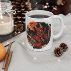 Oni Japanese Yokai Halloween Illustration Mug | Japanese Demon Ceramic Mug