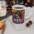 Akihabara Orange Neon City Sniper Girl Mug 11oz Coffee Cup