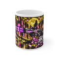 Akihabara Yellow Neon City Sniper Girl Mug 11oz Coffee Cup
