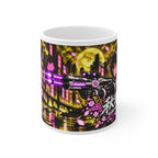 Akihabara Yellow Neon City Sniper Girl Mug 11oz Coffee Cup
