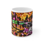Akihabara Orange Neon City Sniper Girl Mug 11oz Coffee Cup
