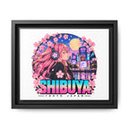 Shibuya Sky 4 City Pop Tokyo Anime Girl Matte Framed Canvas Print