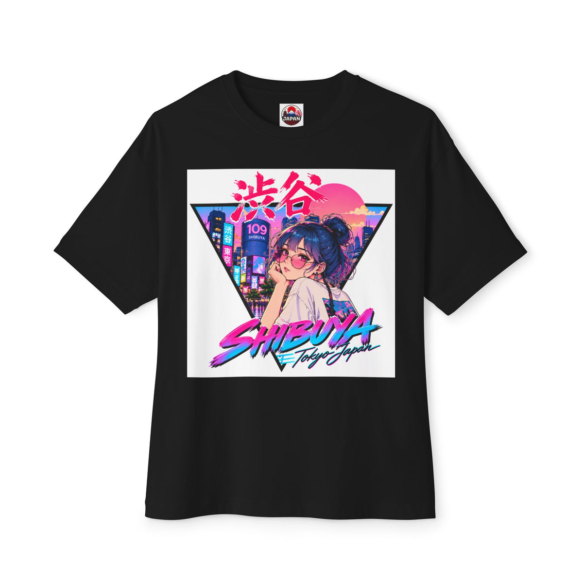 Shibuya Sky 2 City Pop Neon Anime Tee — Retro Japanese Cityscape Graphic T-Shirt