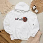Oni Red Mask Yokai Halloween Art Hoodie | Japanese Demon Illustration