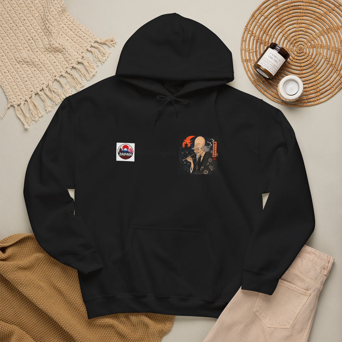 Nurarihyon yokai Halloween illustration Hoodie | Japanese folklore graphic sweatshirt