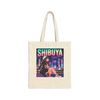 Shibuya Sky 3 Tokyo Neon City Tote Bag — Anime Aesthetic Canvas Shopper