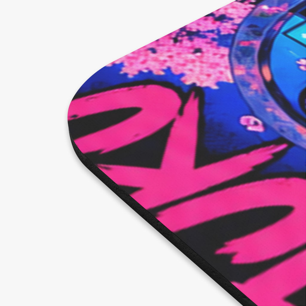 Harajuku Style 5 Neon City Anime Girl Mouse Pad — Retro Tokyo Anime Desk Mat