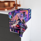 Shibuya Sky 3 City Pop Neon Sunset Hand Towel — Retro Sakura Tokyo Design