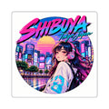 Shibuya Sky 1 Tokyo City pop Anime Girl Retro Vaporwave Square Sticker