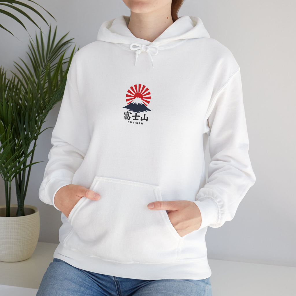 Rising Sun Mount Fuji Hoodie | Japanese Kanji Graphic