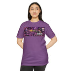 Akihabara Cyborg Sniper T‑Shirt —Purple Akihabara Neon City Graphic