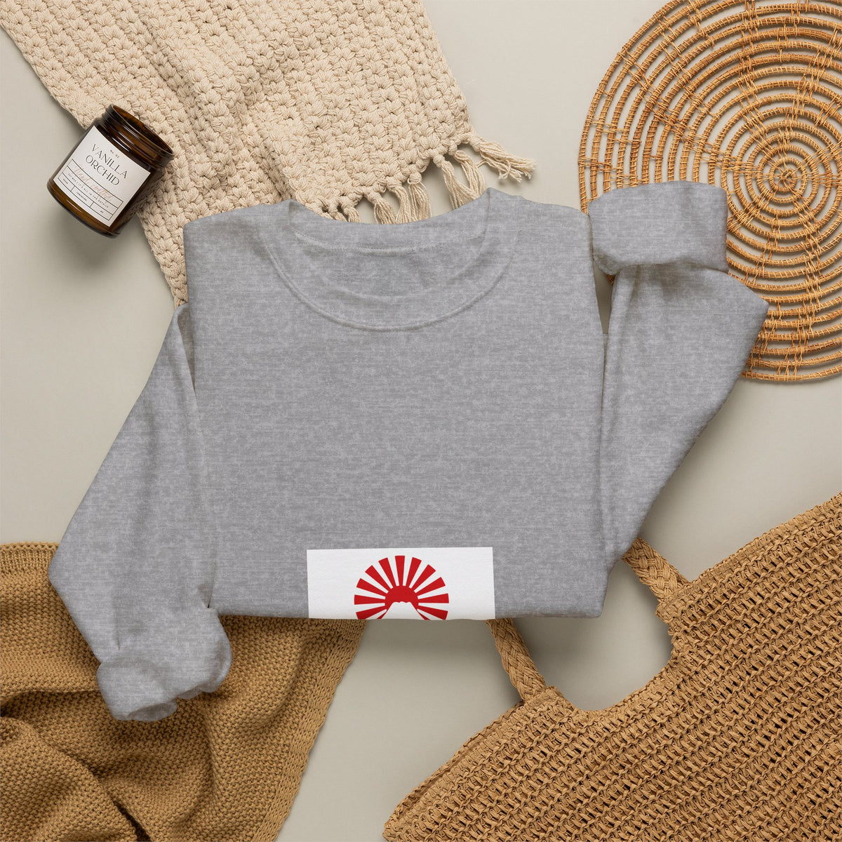 Rising Sun Mount Fuji Sweatshirt | Japanese Kanji Graphic