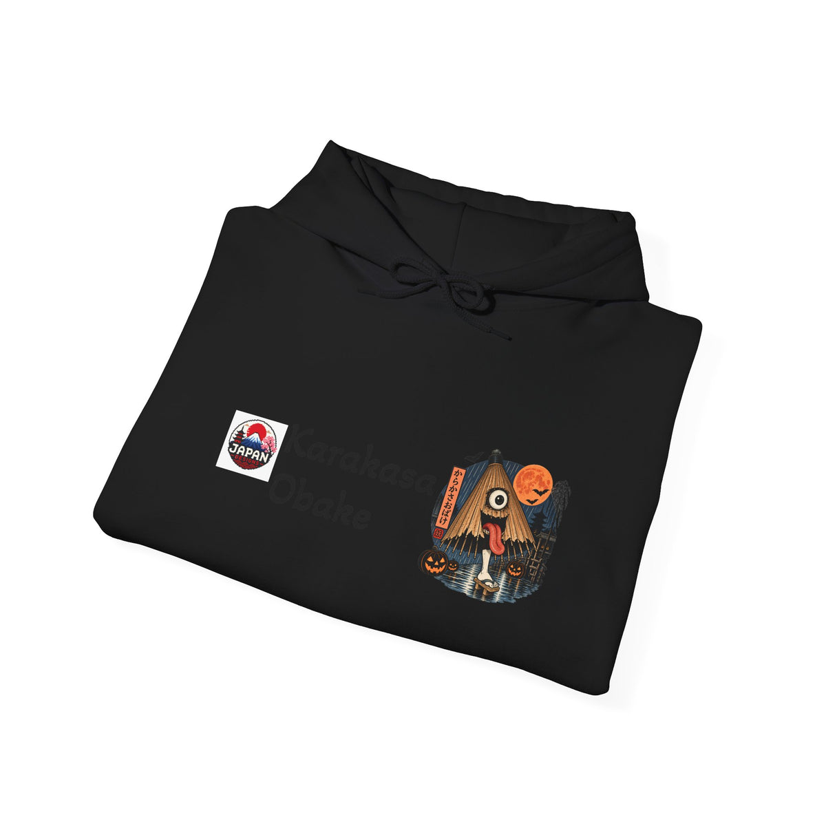 Karakasa Obake Halloween Ghost Illustration Hoodie | Japanese Yokai Hooded Sweatshirt