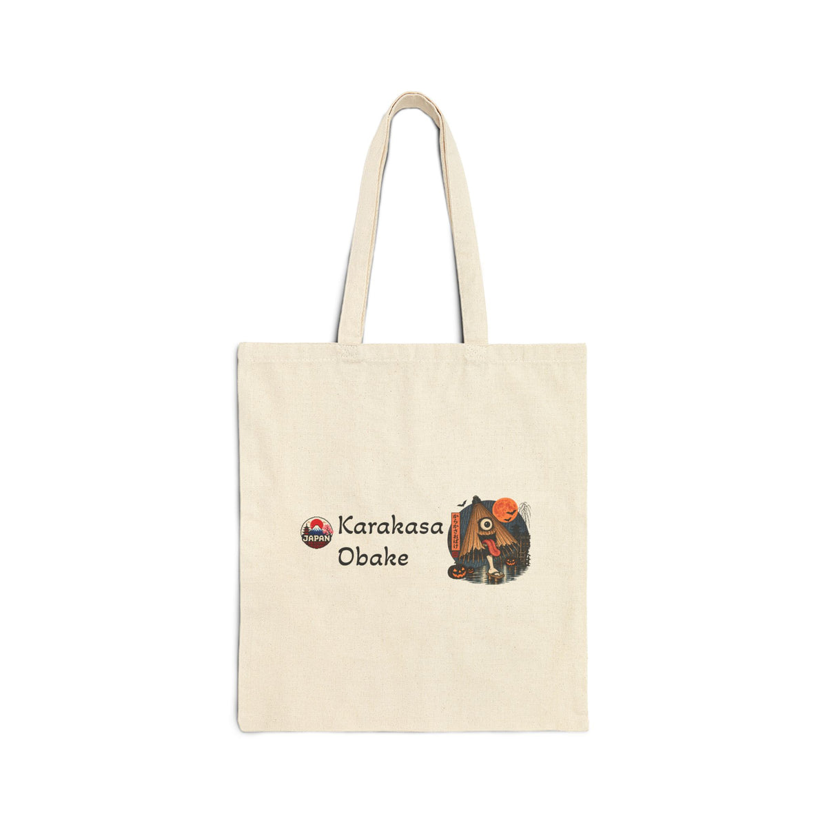 Karakasa Obake Halloween Illustration Tote Bag | Japanese Yokai Canvas Tote