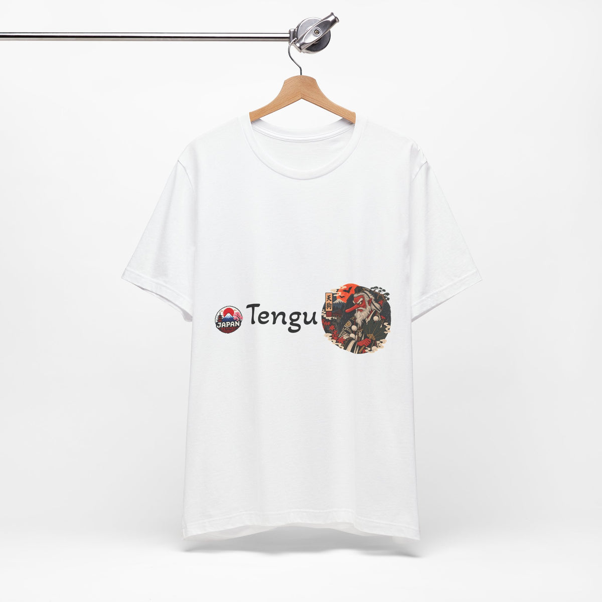Tengu Japanese Yokai Halloween Mask Tee | Tengu Illustration T-Shirt