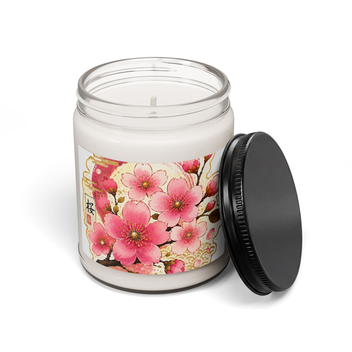 Soy Candle — Cherry Blossom Scented 9oz (Sakura Floral Jar)