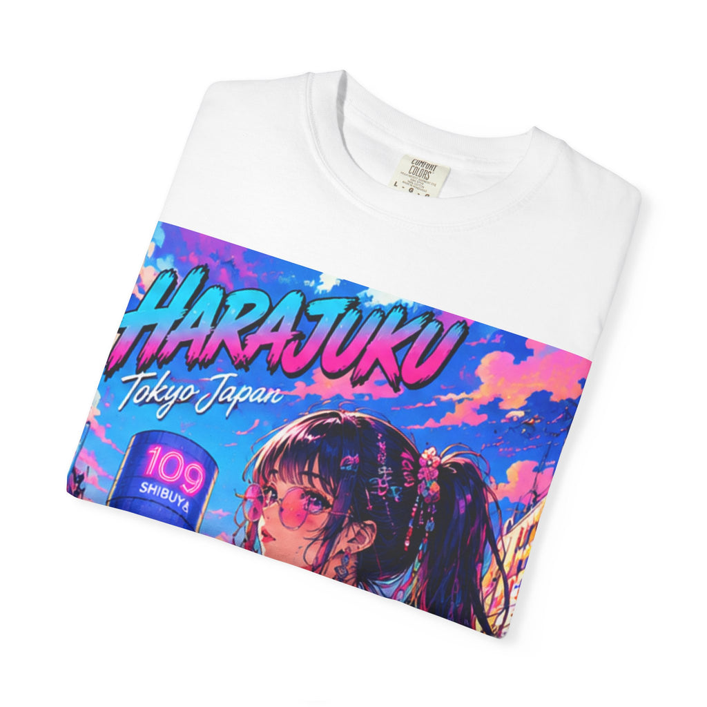 Harajuku Style 9 Neon City Anime Girl T-Shirt – Tokyo Streetwear Graphic Tee