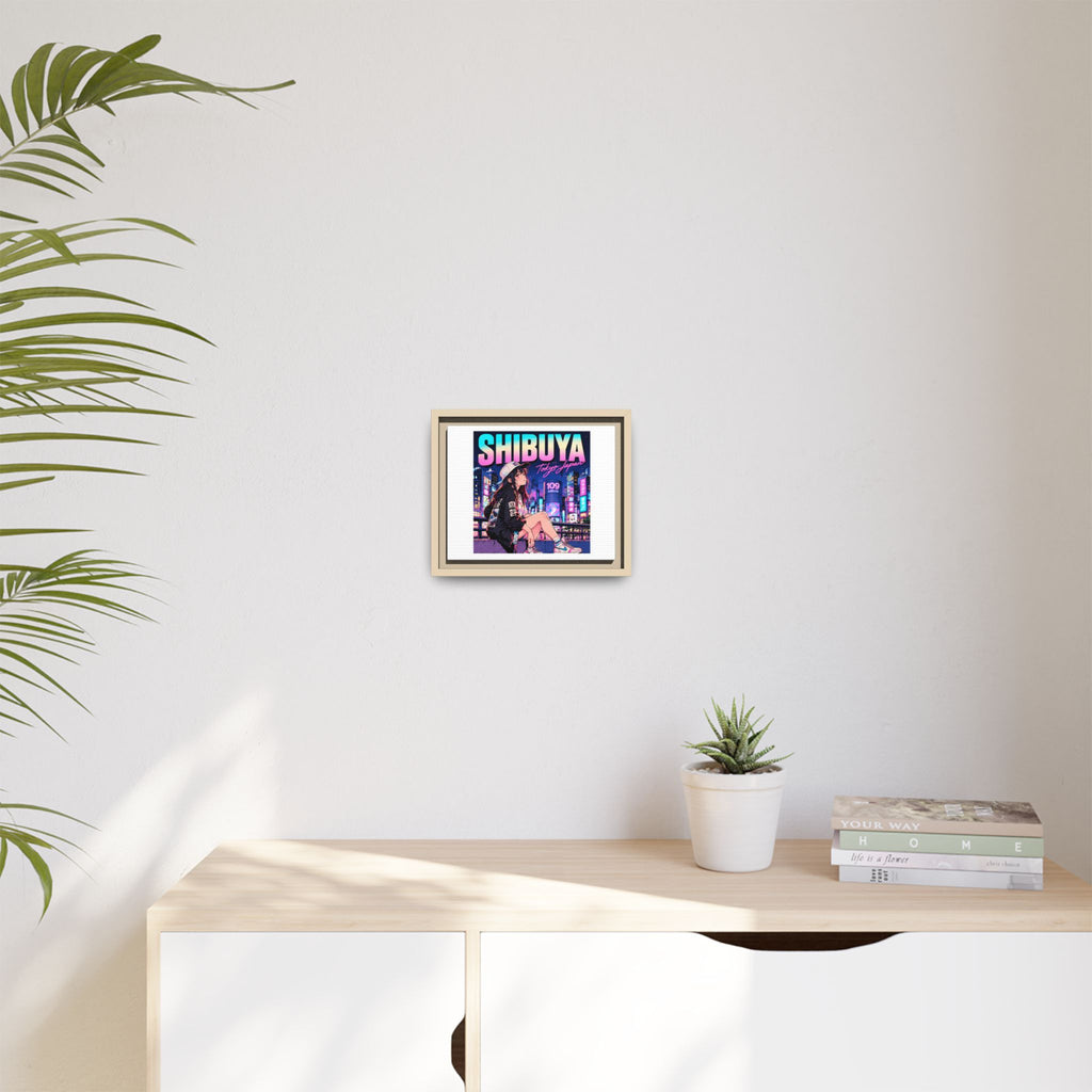 Shibuya Sky 3 City Pop Tokyo Anime Girl Matte Framed Canvas Print