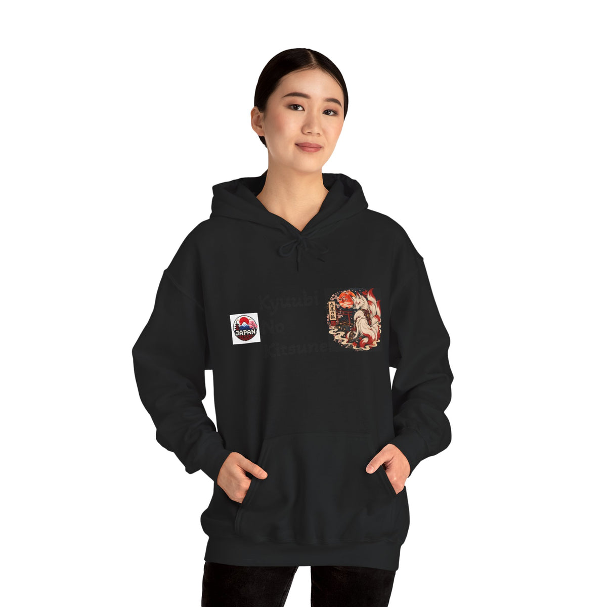 Japanese Fox Spirit Yokai Halloween Hoodie | Kyuubi No Kitsune Illustration