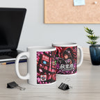 Akihabara Red Neon City Sniper Girl Mug 11oz Coffee Cup
