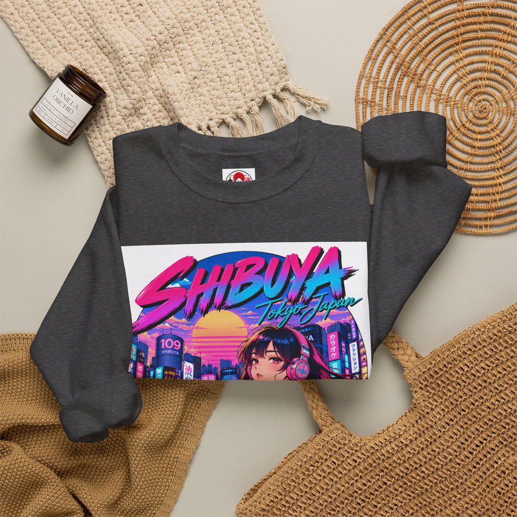 Shibuya Sky 1 City Pop Neon Anime Crewneck Sweatshirt
