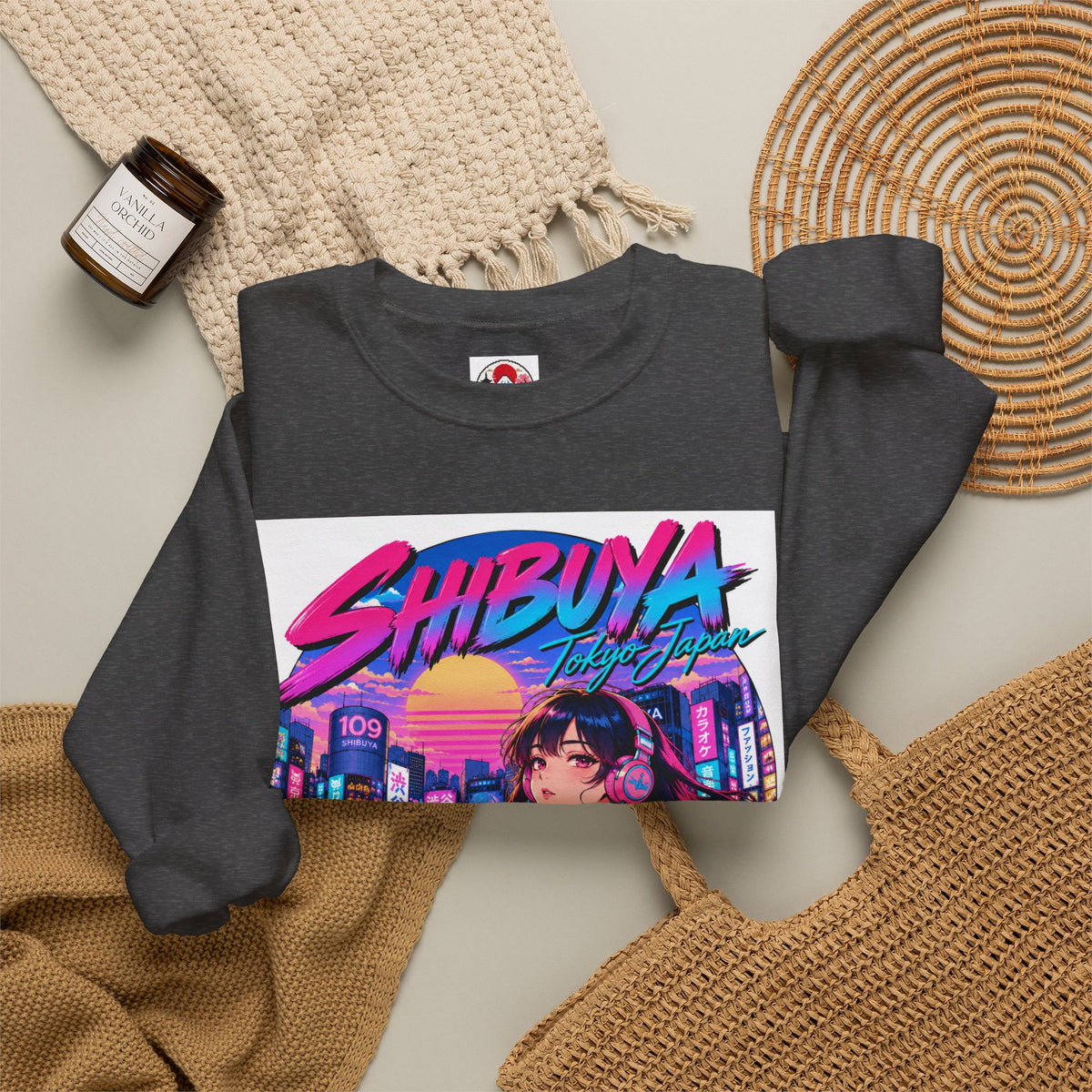Shibuya Sky 1 City Pop Neon Anime Crewneck Sweatshirt
