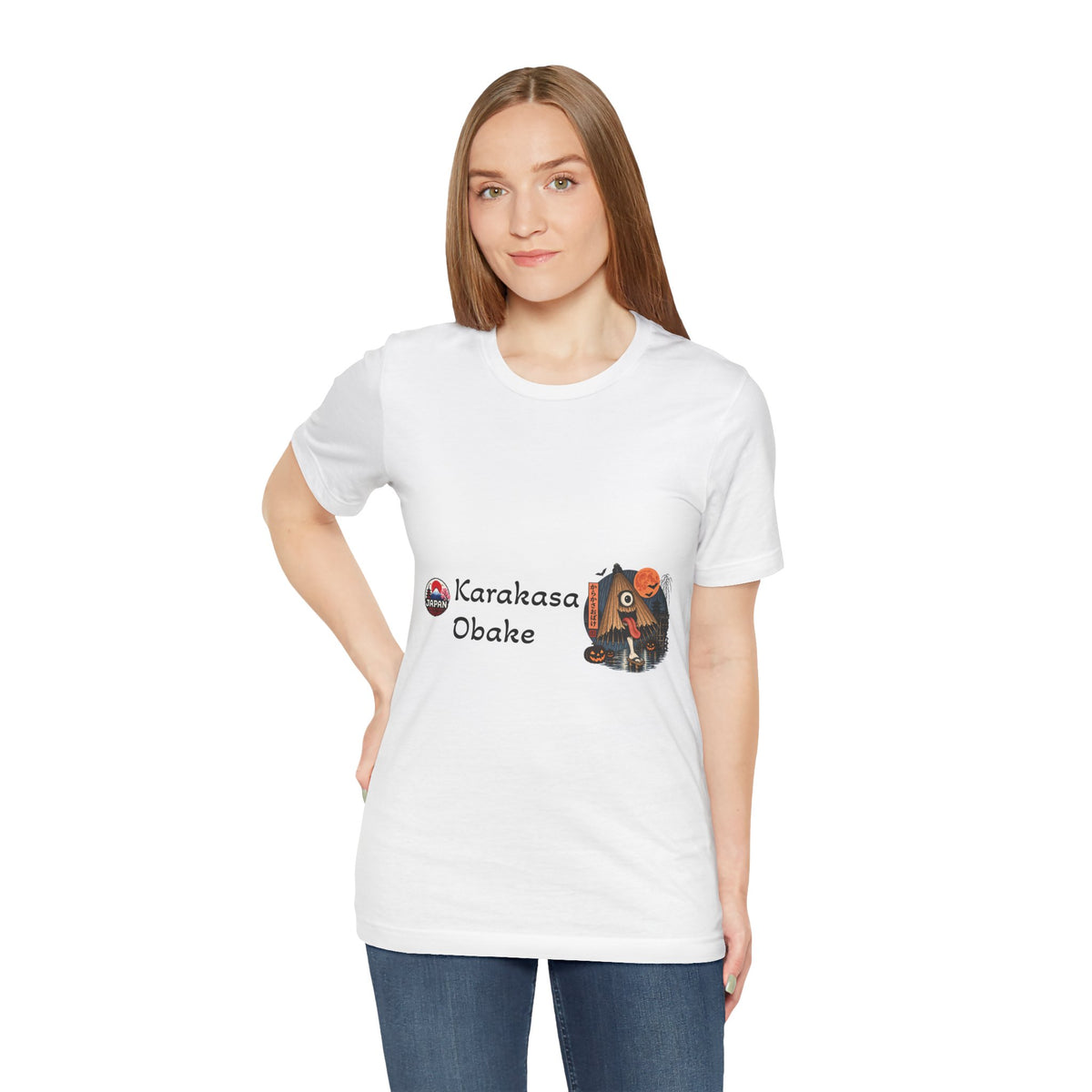 Karakasa Obake Halloween Illustration T-Shirt | Japanese Yokai Umbrella Design