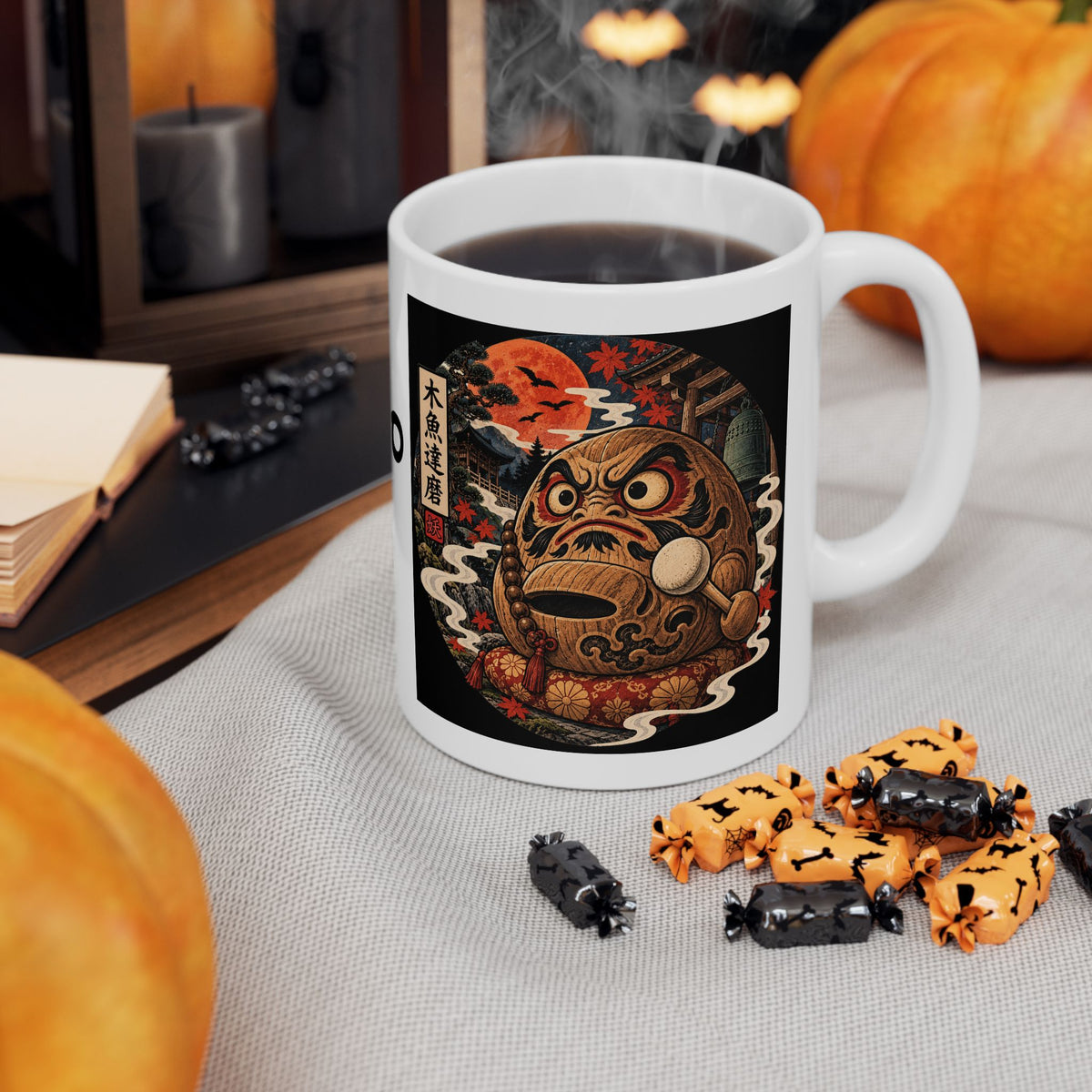 Daruma Japanese Yokai Halloween Illustration Mug | Ceramic 11oz 15oz