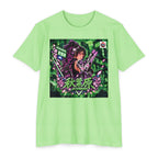 Akihabara Cyberpunk Sniper Girl T‑Shirt —Green Akihabara Neon City Graphic