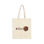 Oni Japanese Yokai Halloween Illustration Tote Bag | Japanese Demon Art Canvas Tote
