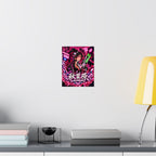 Akihabara Cyberpunk Anime Poster — Neon Red Matte Vertical Print