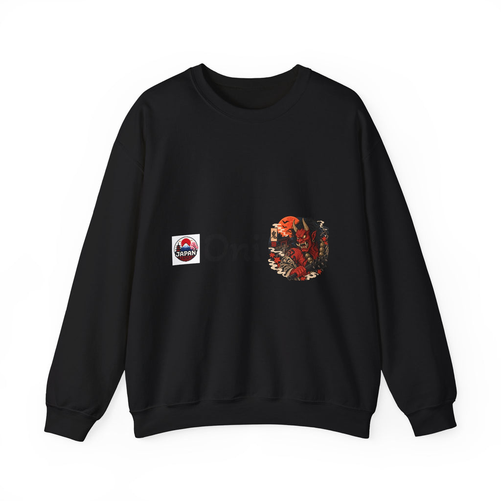 Oni Japanese Demon Yokai Halloween Illustration Sweatshirt | Mythical Yokai Crewneck