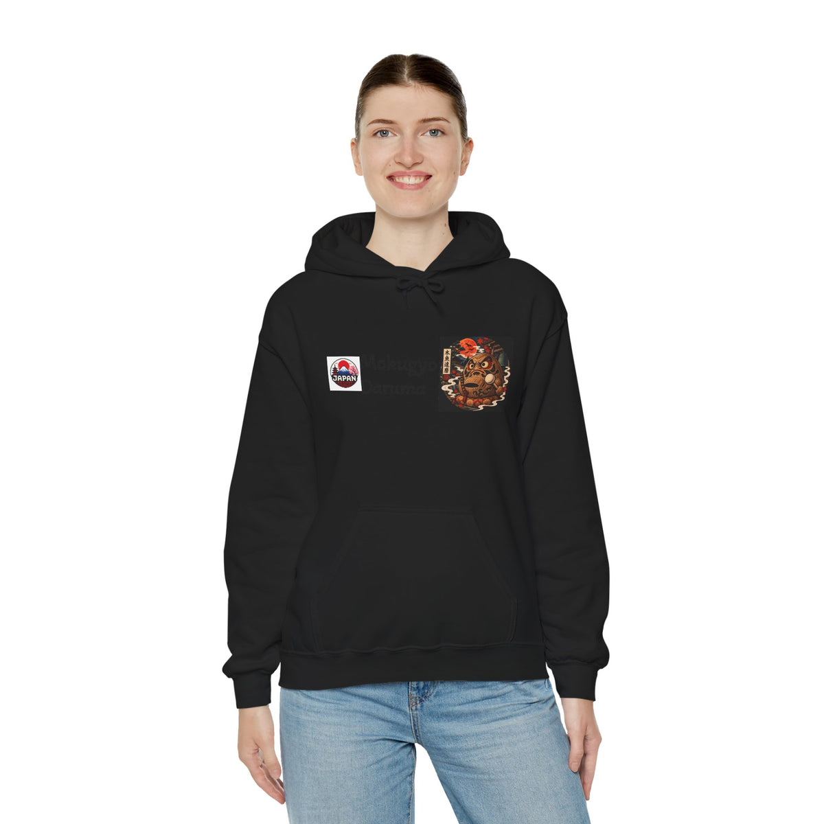 Mokugyo Daruma Yokai Halloween Illustration Hoodie | Japanese Temple Drum Design